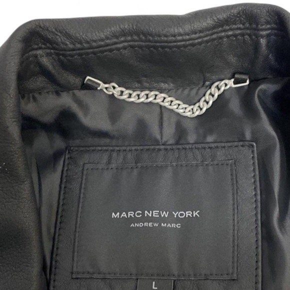 Marc New York Black Leather Jacket - Picture 5 of 6